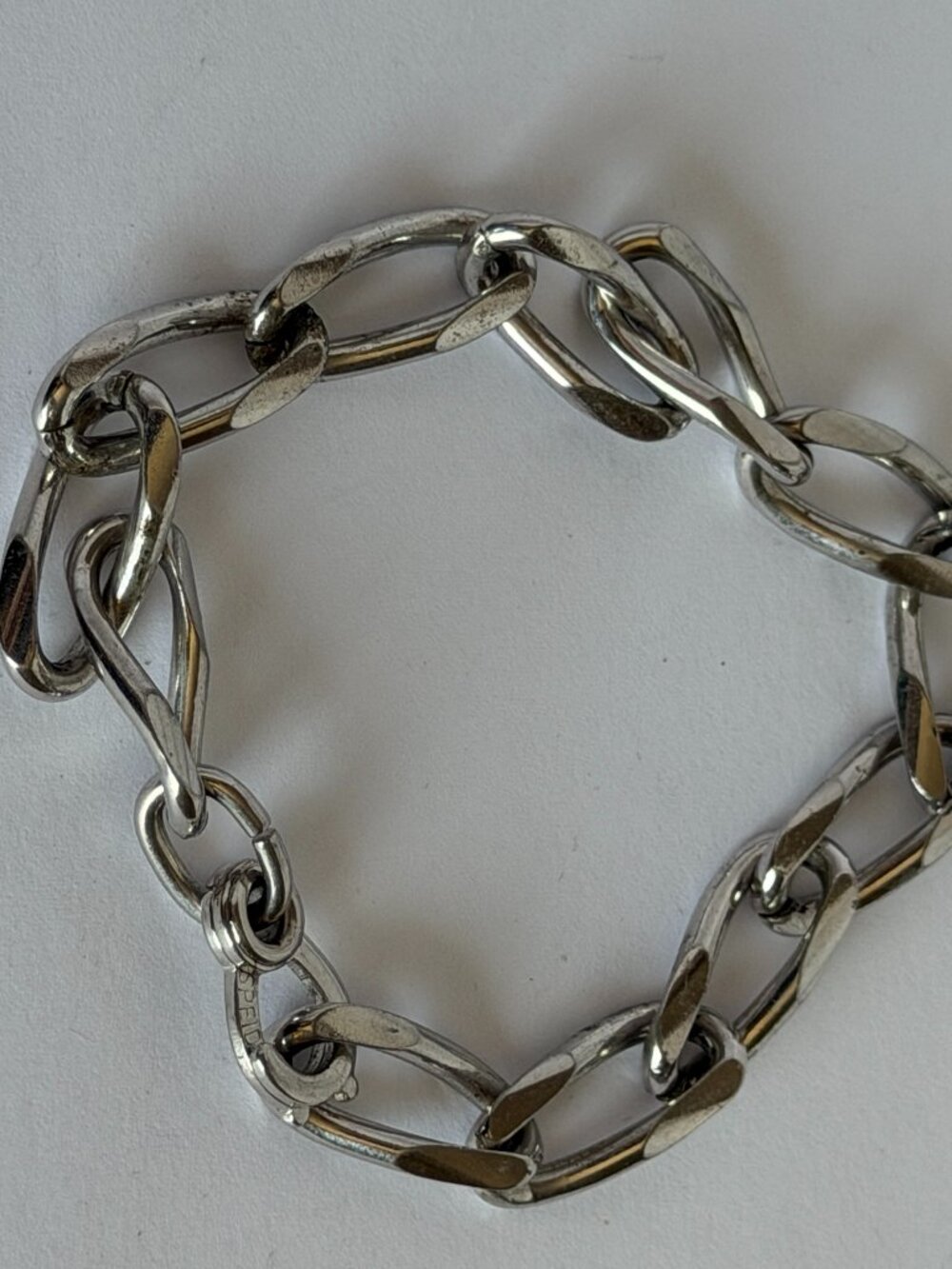 Vintage Speidel Silver-Tone Chunky Link Bracelet Hook Clasp